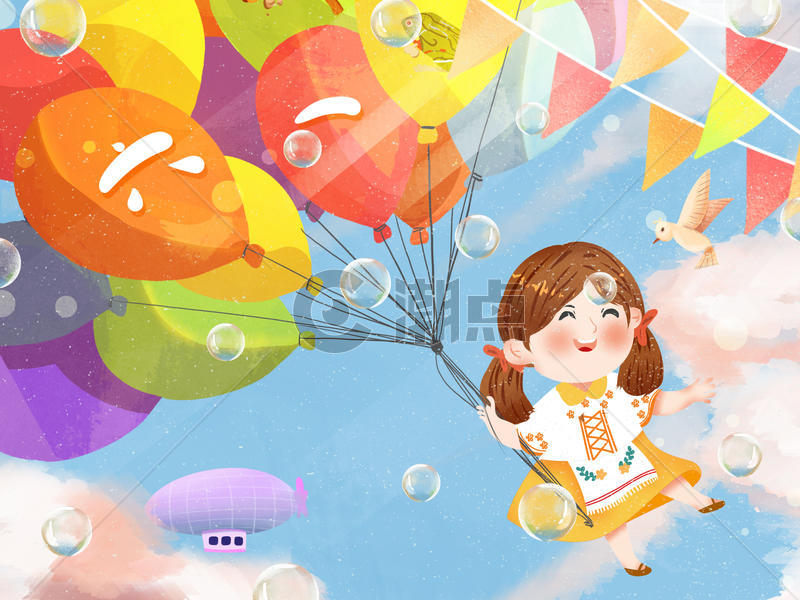 小清新节日六一儿童节插画图片素材免费下载