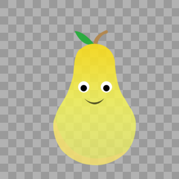 黄色微笑的水果梨子图片素材免费下载