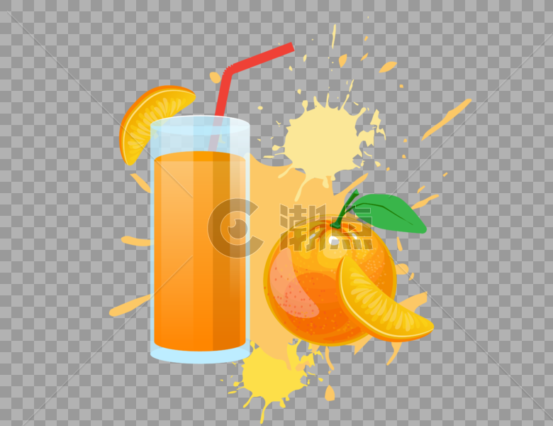 飞溅果汁和橙子图片素材免费下载