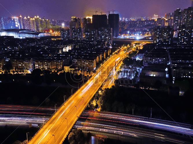延时城市夜景交通GIF图片素材免费下载
