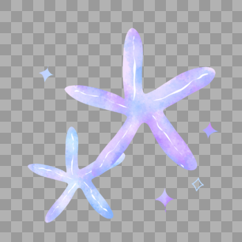 夏天紫色梦幻海星星星图片素材免费下载