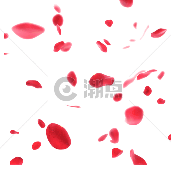 红色玫瑰花瓣gif图片素材免费下载