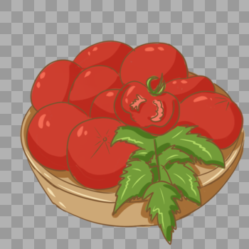 夏季蔬菜西红柿手绘装饰图片素材免费下载