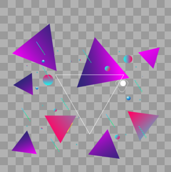 紫色三角装饰图片素材免费下载