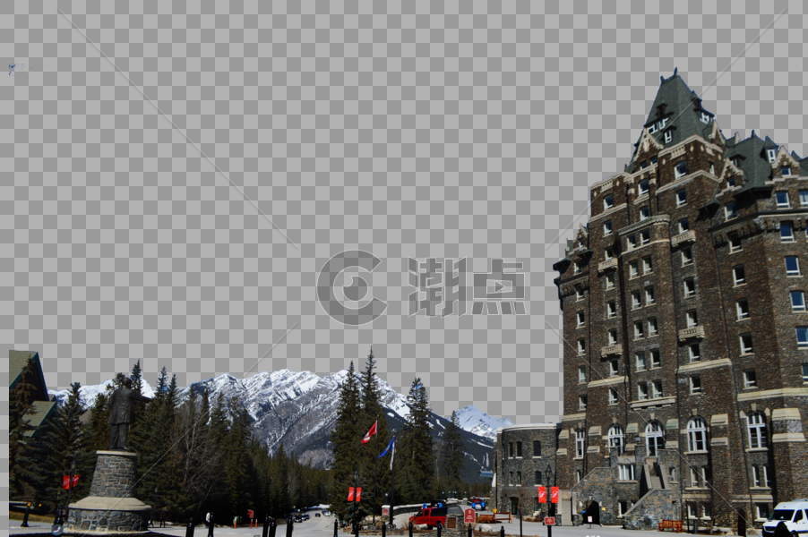 加拿大班夫小镇雪山乡村风景图片素材免费下载