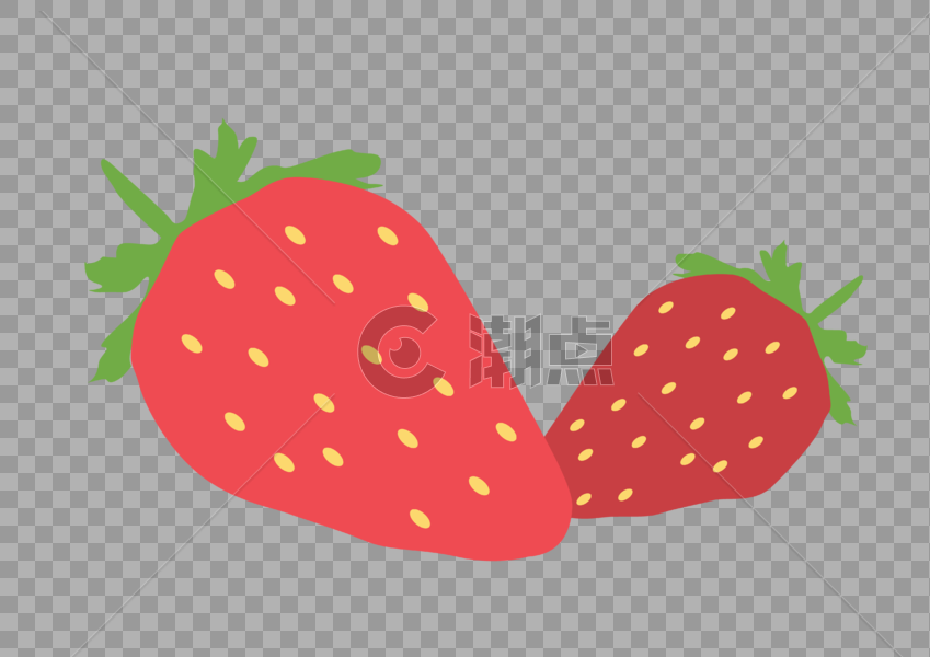 卡通简约草莓水果夏季元素图片素材免费下载