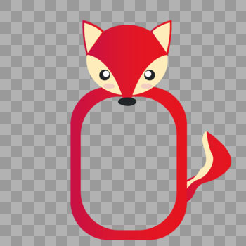 AI矢量图可爱卡通动物边框红色狐狸边框图片素材免费下载