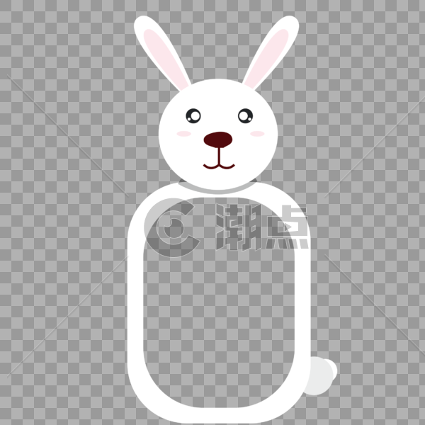 AI矢量图可爱卡通动物边框小白兔兔子边框图片素材免费下载
