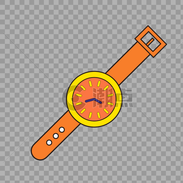 橙黄色手表图片素材免费下载