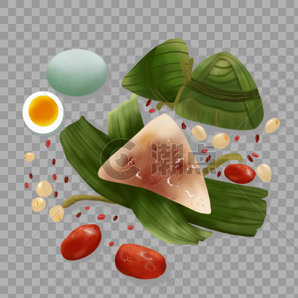 端午节粽子咸鸭蛋红豆图片素材免费下载