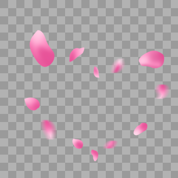 粉红色心形花瓣图片素材免费下载