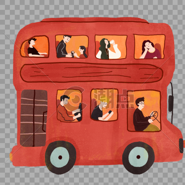 一辆红色巴士图片素材免费下载