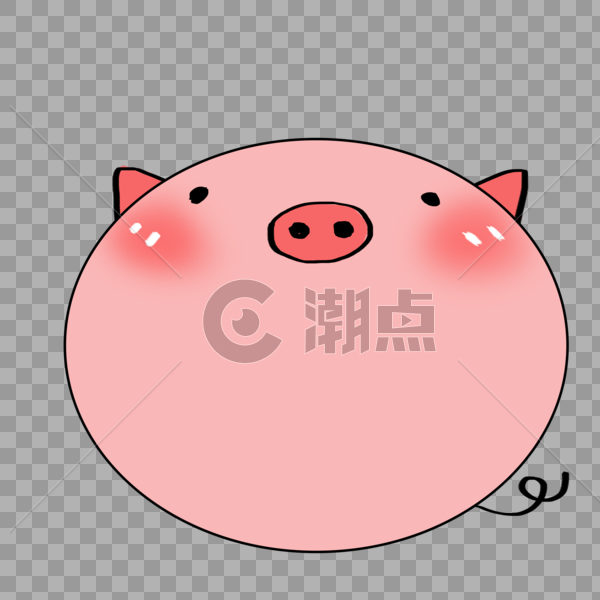 手绘卡通圆形猪猪边框图片素材免费下载