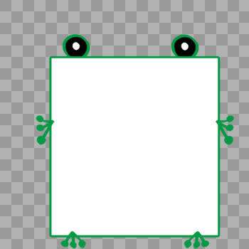 手绘卡通正方形青蛙边框图片素材免费下载