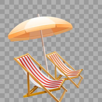 太阳伞沙滩椅图片素材免费下载