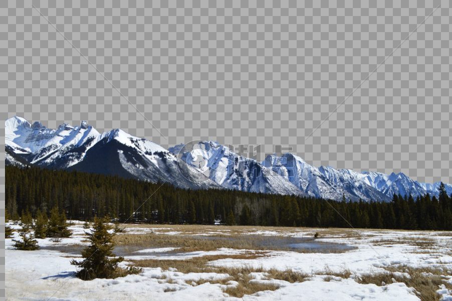 加拿大班夫国家公园雪山风景图片素材免费下载