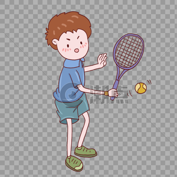 男孩在打网球图片素材免费下载