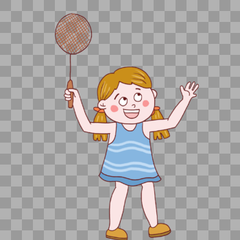 女孩打羽毛球图片素材免费下载