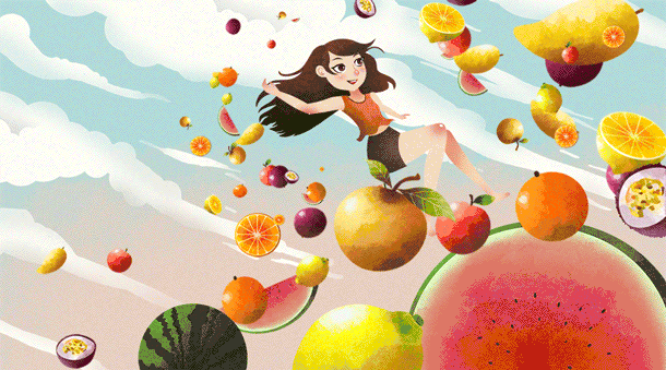 水果乐插画gif动图图片素材免费下载
