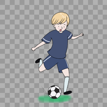 踢足球的男子卡通图片素材免费下载