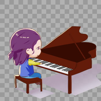 演奏钢琴的女孩图片素材免费下载