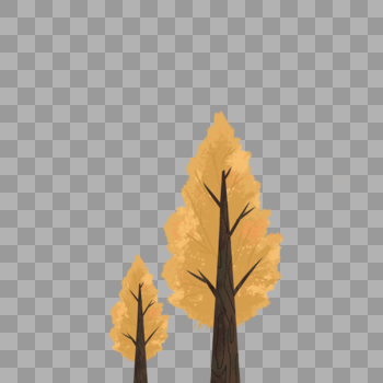 秋天的小树元素背景图片素材免费下载