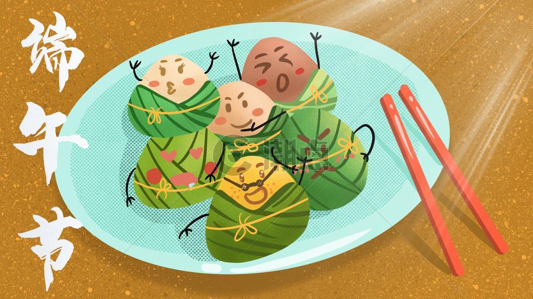 端午节吃粽子可爱小清新图片素材免费下载