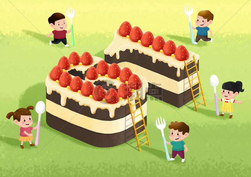 儿童节蛋糕图片素材免费下载