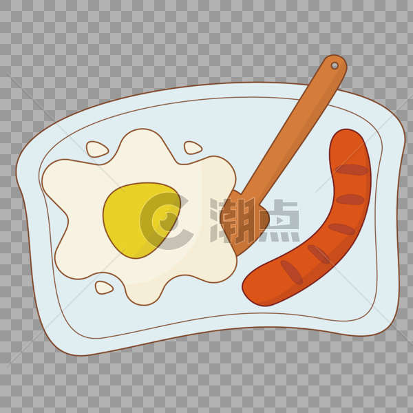 餐盘上的鸡蛋和香肠图片素材免费下载