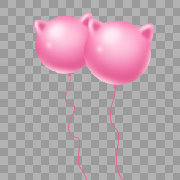 粉红色猫耳气球图片素材免费下载