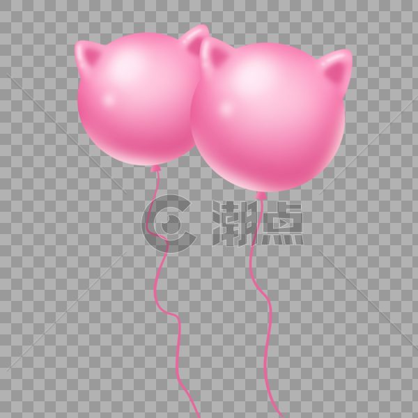 粉红色猫耳气球图片素材免费下载