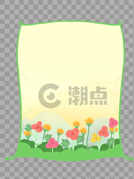 清新夏天植物花朵边框图片素材免费下载