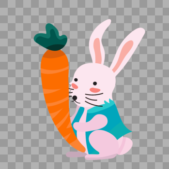 抱萝卜的兔子图片素材免费下载