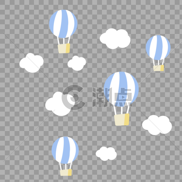 氢气球和云朵图片素材免费下载