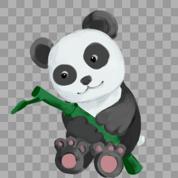 熊猫拿着竹子图片素材免费下载