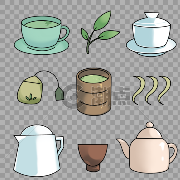 关于茶的各种图标图片素材免费下载