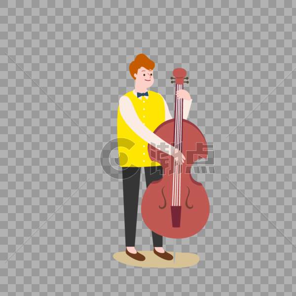 演奏大提琴的男生矢量人物素材图片素材免费下载