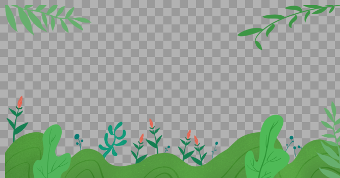 夏天的绿色植物边框图片素材免费下载