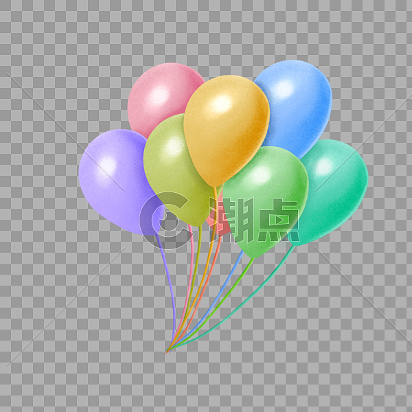 手绘五颜六色的气球图片素材免费下载