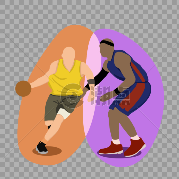 扁平风篮球运动人物图片素材免费下载