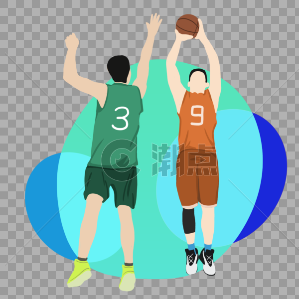 扁平风篮球运动人物图片素材免费下载