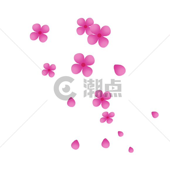 手绘粉色花朵gif图片素材免费下载