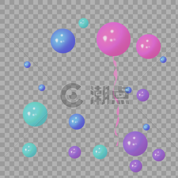 彩色漂浮气球图片素材免费下载