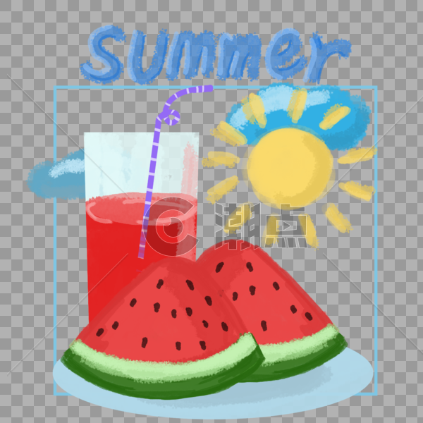 夏季消暑西瓜饮料图片素材免费下载