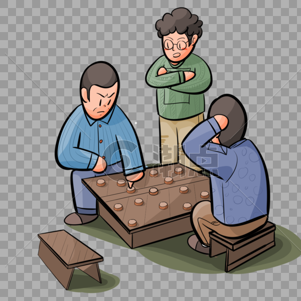 老年人下象棋图片素材免费下载
