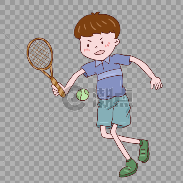 打网球的男孩图片素材免费下载