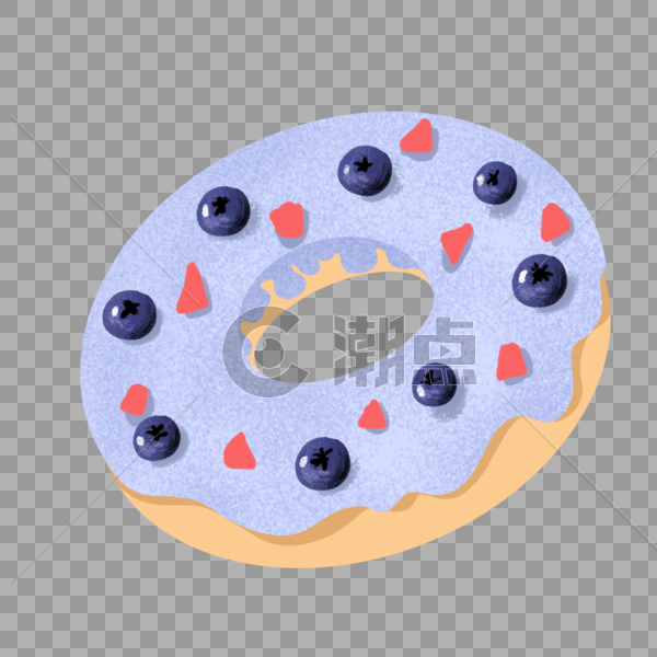 蓝莓味甜甜圈图片素材免费下载