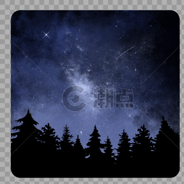 夏夜星空风景矢量素材图片素材免费下载