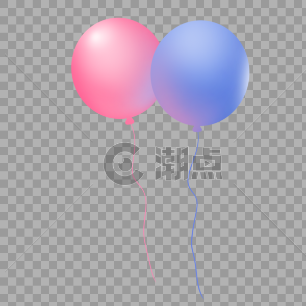 粉色蓝色气球图片素材免费下载