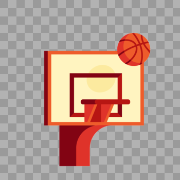 桔色篮球和篮球架图片素材免费下载